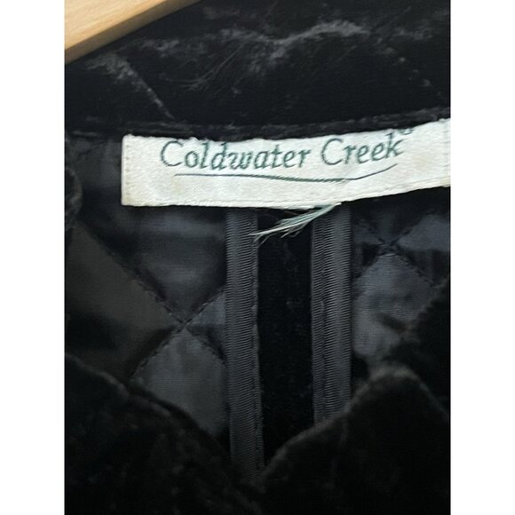 Coldwater Creek Women's Petite XL Black Velvet Asian Style Quilted Jacket.   Z - Picture 4 of 6